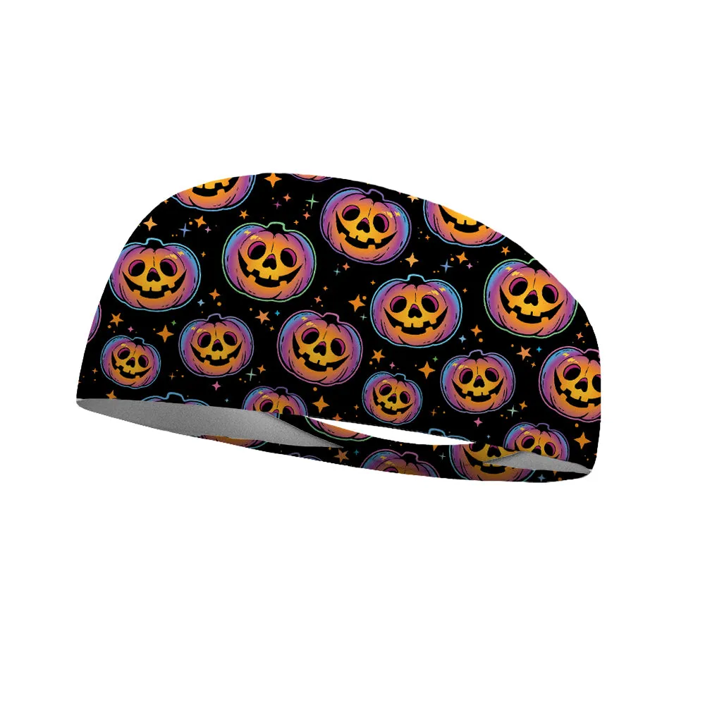 Twinkling Jack-O-Lanterns Performance Wicking Headband