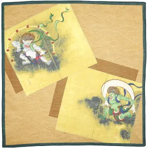 Ukiyo-e Cotton Handkerchief - Ocher - Green