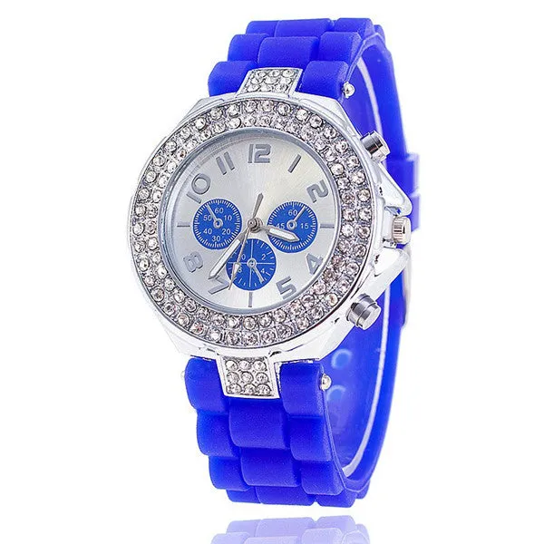 Vansvar Brand Fashion Jelly Silicone Watch Women Rhinestone Watches Casual Women Wristwatch Quartz Watch  Relogio Feminino 1000