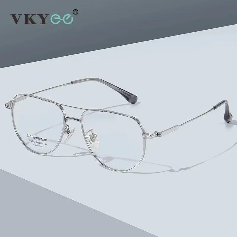 Vicky Mens Full Rim Double Bridge Square Titanium Reading Glasses St6219