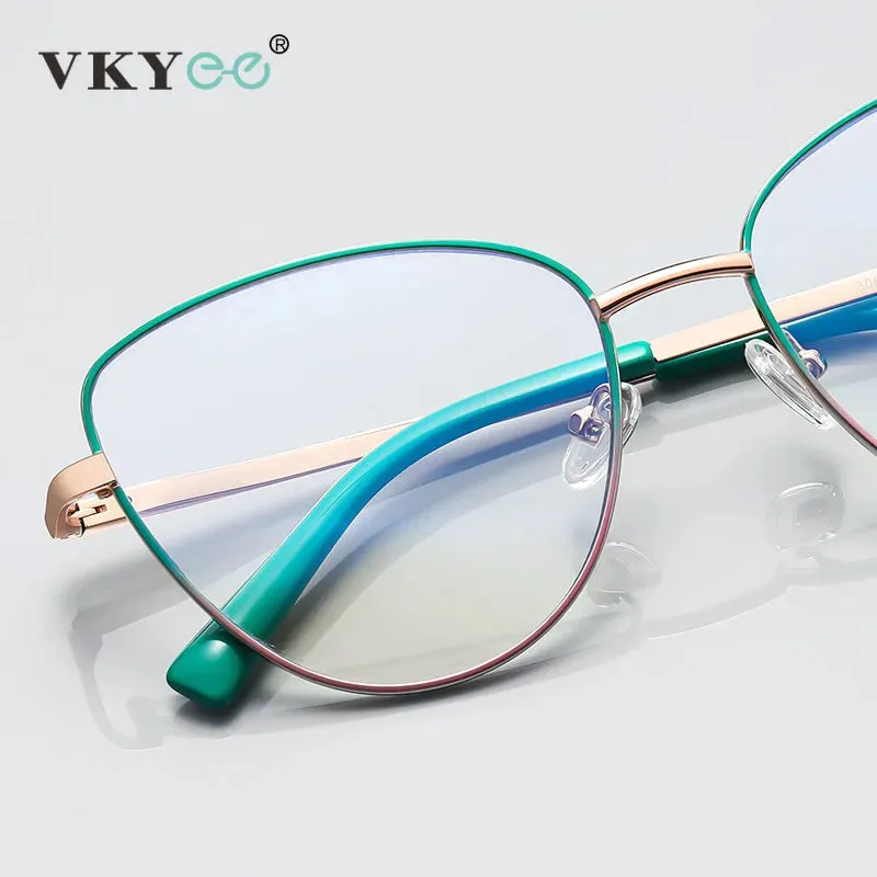 Vicky Women's Full Rim Stainless Steel Cat Eye Reading Glasses 3083