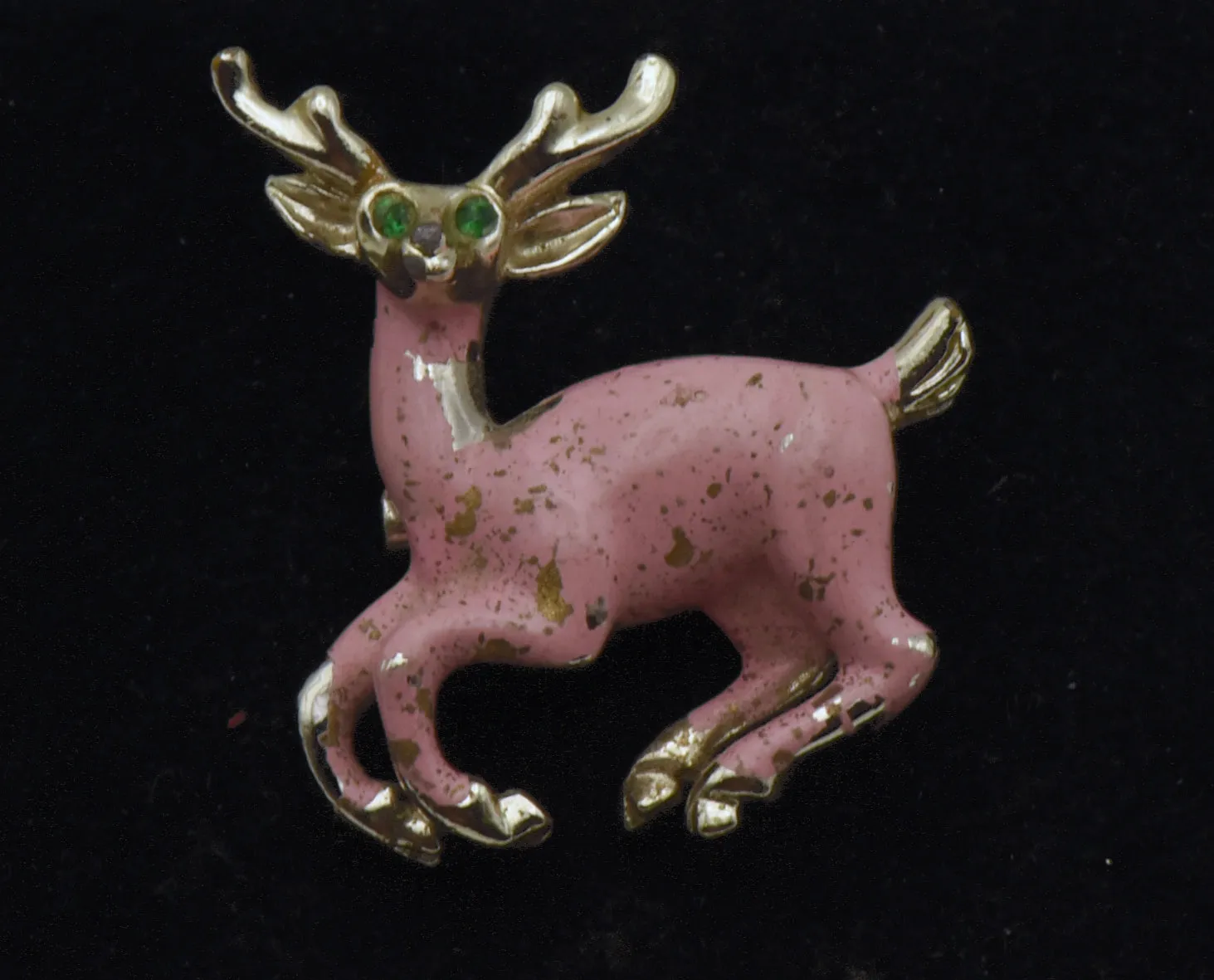 Vintage Gold Tone Reindeer Brooch