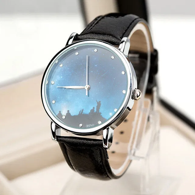 Watch Moon Photo Unisex watch Women Men Wristwatch Starry Sky Space Watch Little Star Wristwatch Special Birthday Gift saat