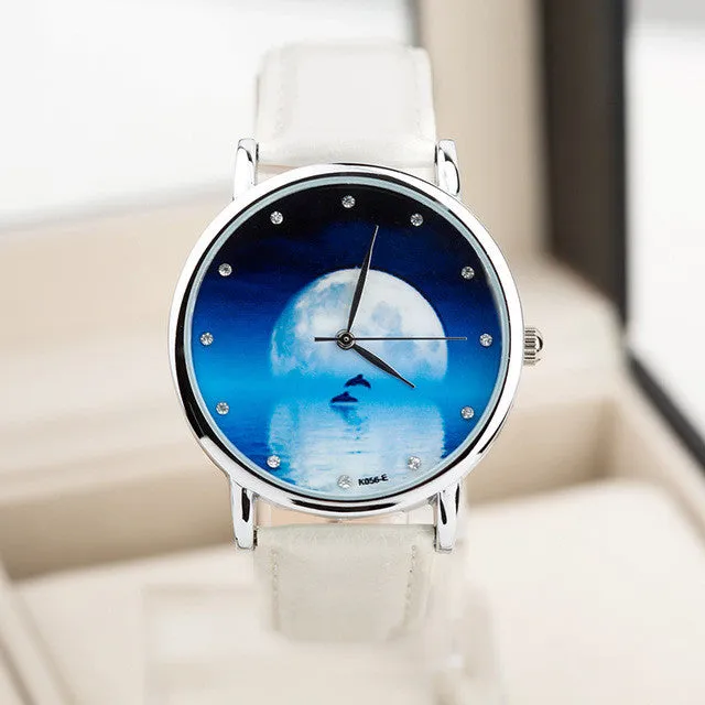 Watch Moon Photo Unisex watch Women Men Wristwatch Starry Sky Space Watch Little Star Wristwatch Special Birthday Gift saat