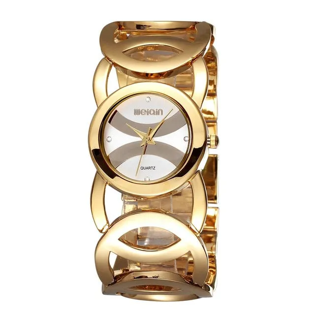 WEIQIN Brand Luxury Crystal Gold Watches Women Fashion Bracelet Quartz Watch Shock Waterproof Relogio Feminino orologio donna