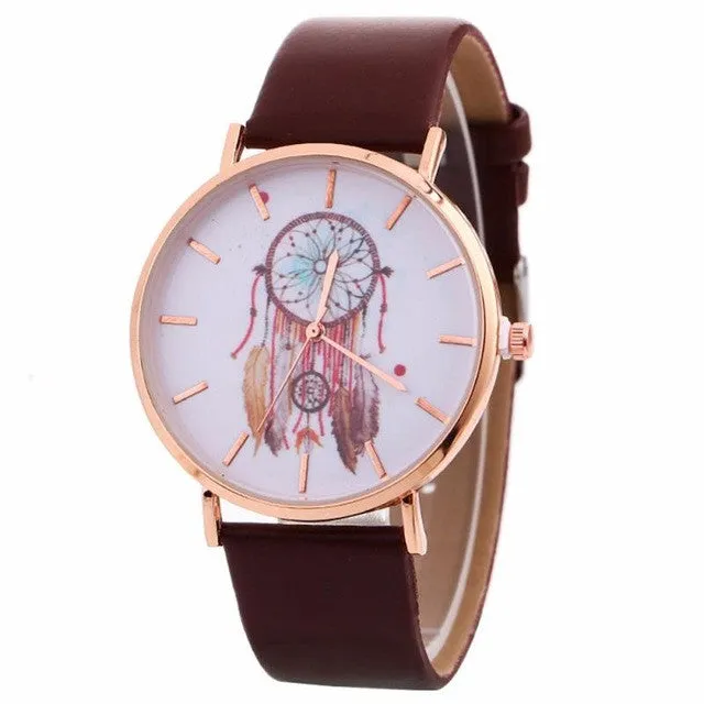 Women's Faux Leather Quartz Wristwatch