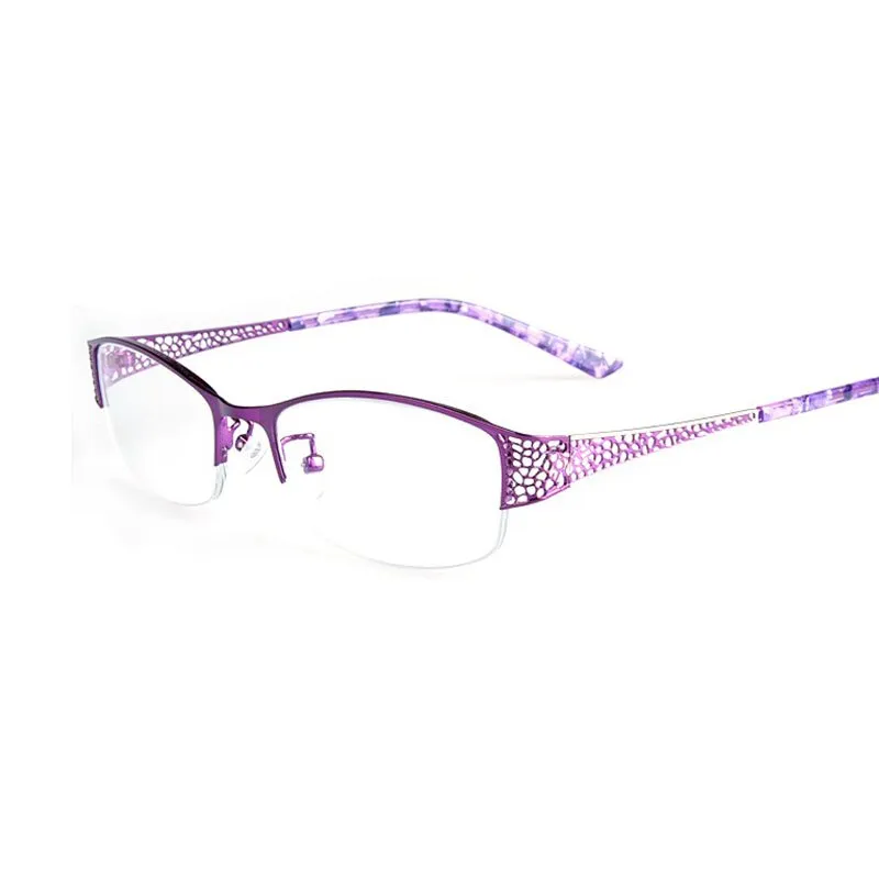 Women's Half Frame Reading Glasses 1.56 Index Clear Anti-Blue Light Lenses F99001