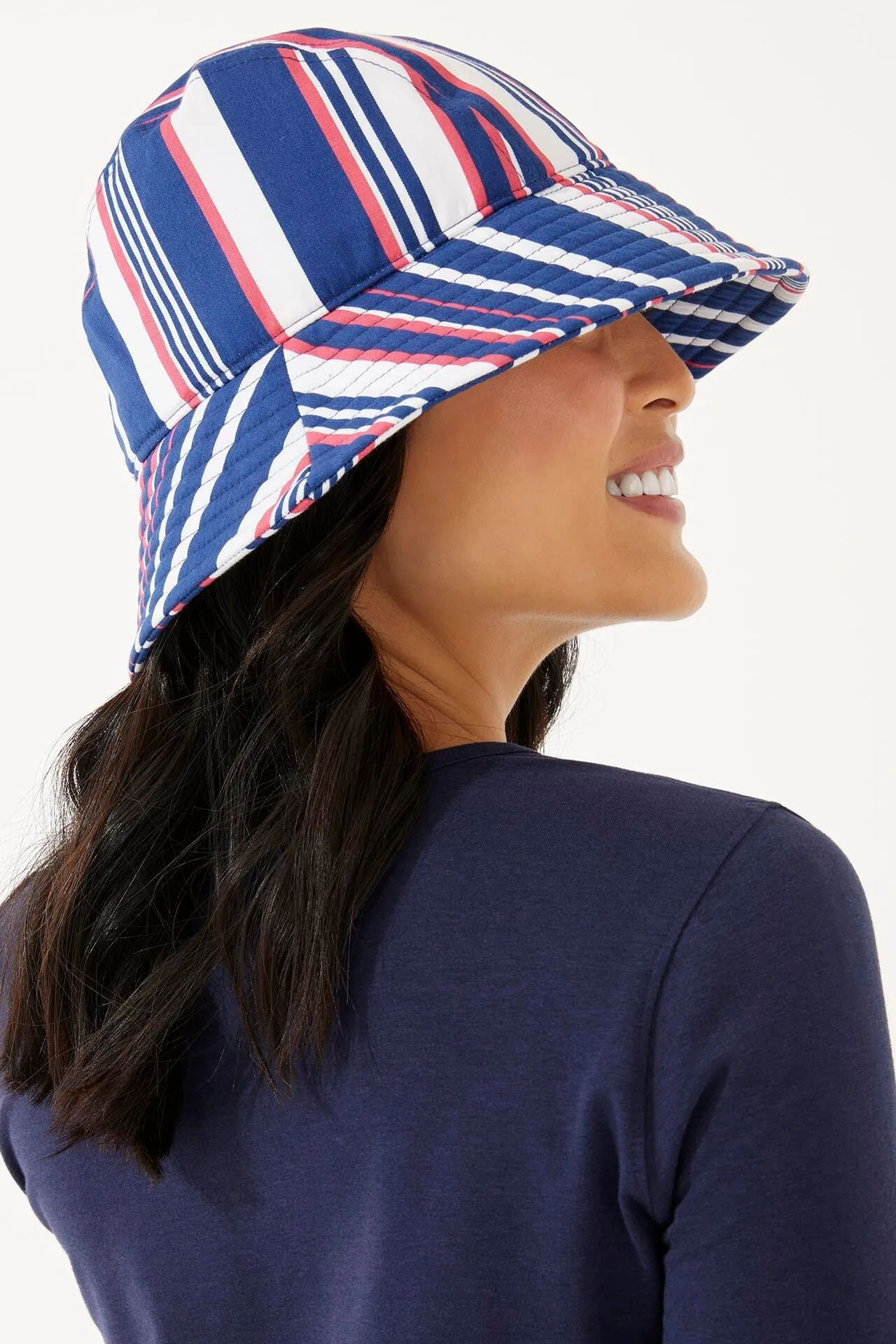 Women's Katia Cotton Bucket Hat  |  Navy Multicolor