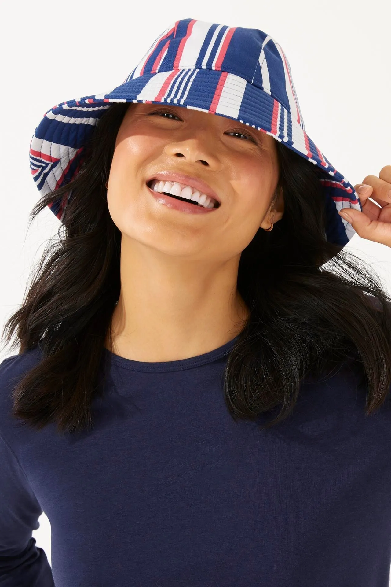 Women's Katia Cotton Bucket Hat  |  Navy Multicolor