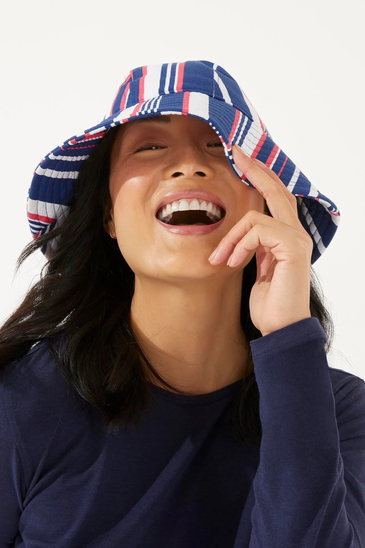 Women's Katia Cotton Bucket Hat  |  Navy Multicolor