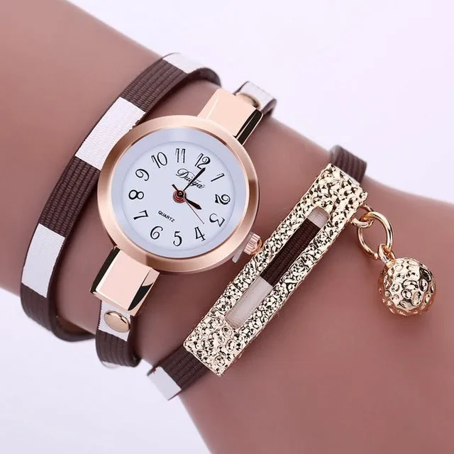 Women's Watches 2017 Fashion Leather Pendant Bracelet Ladies Watch Women Clock Relogio Feminino Relojes Mujer Wrist Watches