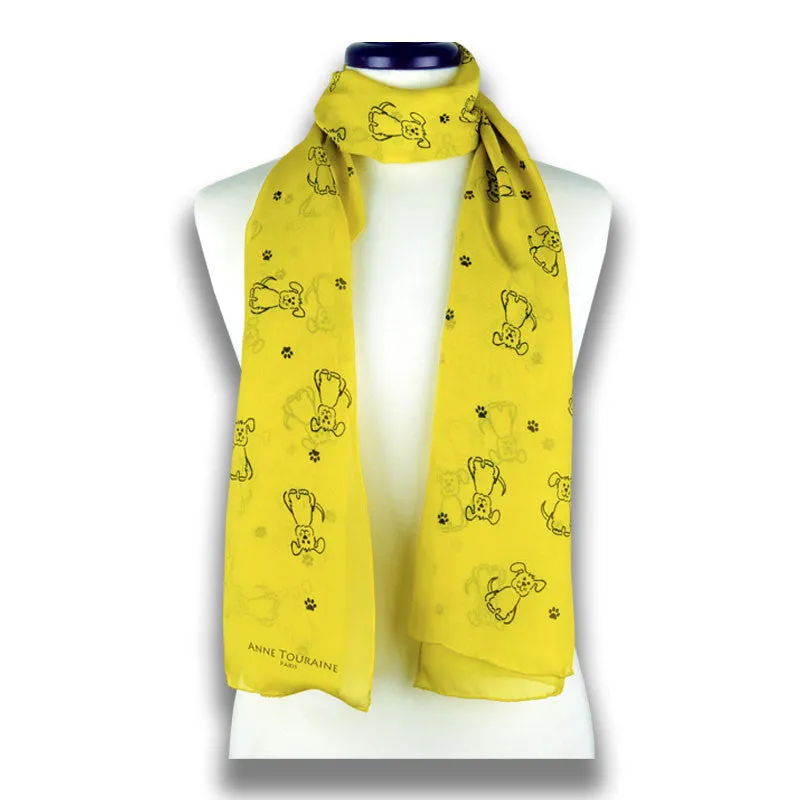 YELLOW DOG PATTERN SCARF - 67x26"