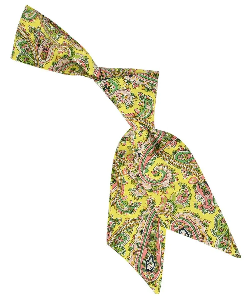 Yellow, Green and Pink Paisley Pattern Hair Tie