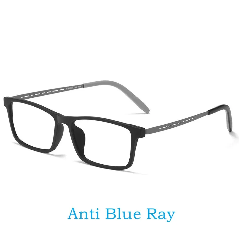 Yimaruili Men's Full Rim Square Tr 90 Titanium Anti Blue Light Reading Glasses Y8822