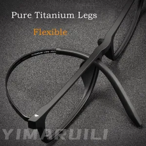 Yimaruili Men's Full Rim Square Tr 90 Titanium Anti Blue Light Reading Glasses Y8822