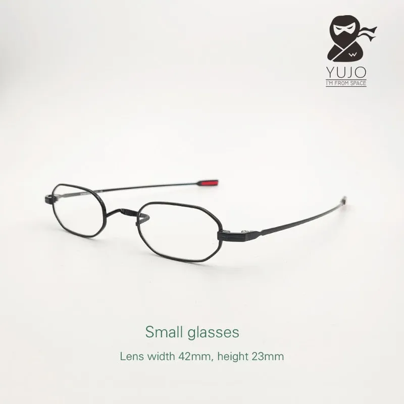 Yujo Unisex Full Rim Small Polygon Titanium Reading Glasses Y074