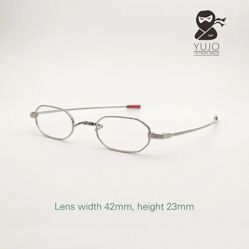 Yujo Unisex Full Rim Small Polygon Titanium Reading Glasses Y074