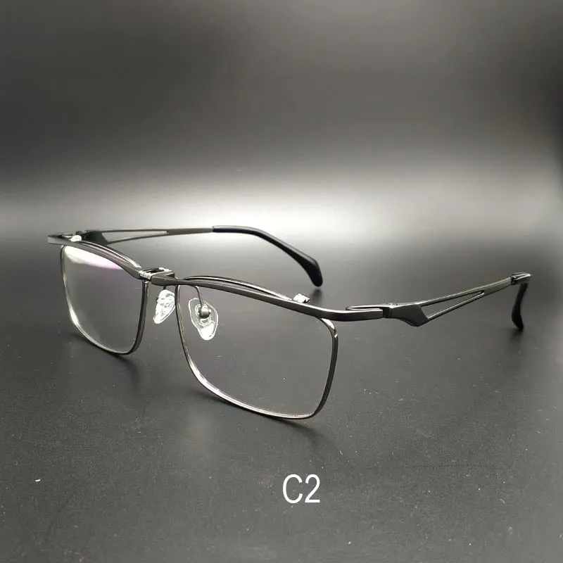 Yujo Unisex Full Rim Square Titanium Flip Up Frame Reading Glasses Y043