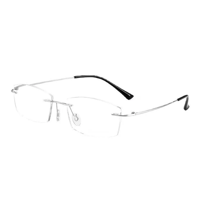 Zirosat Unisex Rimless Square Titanium Anti Blue Light Reading Glasses 8161